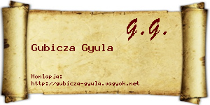Gubicza Gyula névjegykártya