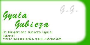 gyula gubicza business card